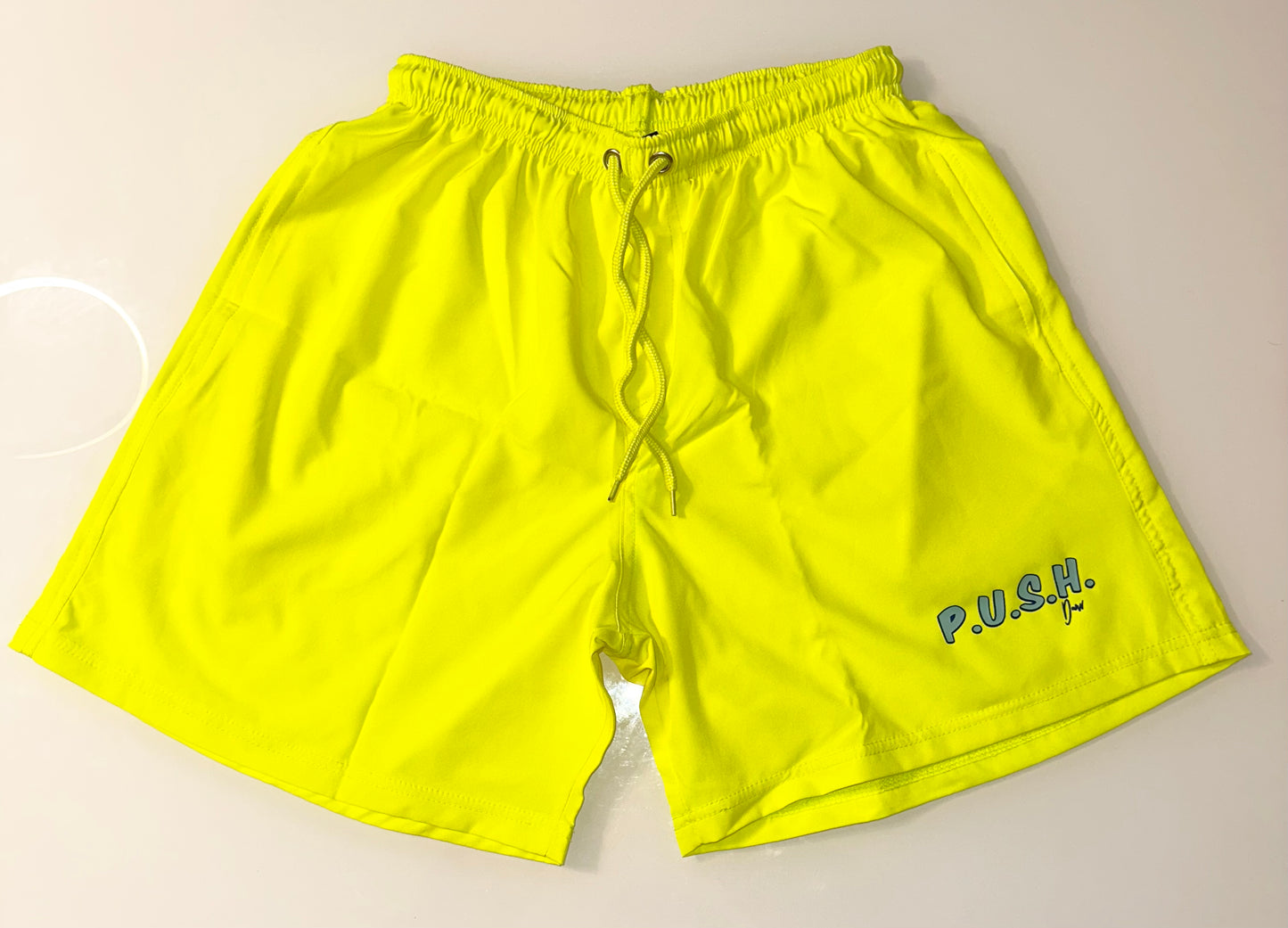 Neon Yellow P.U.S.H Shorts