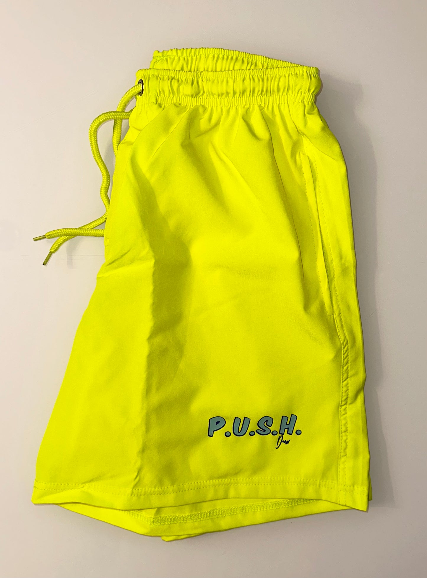 Neon Yellow P.U.S.H Shorts