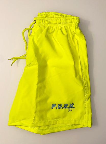 Neon Yellow P.U.S.H Shorts