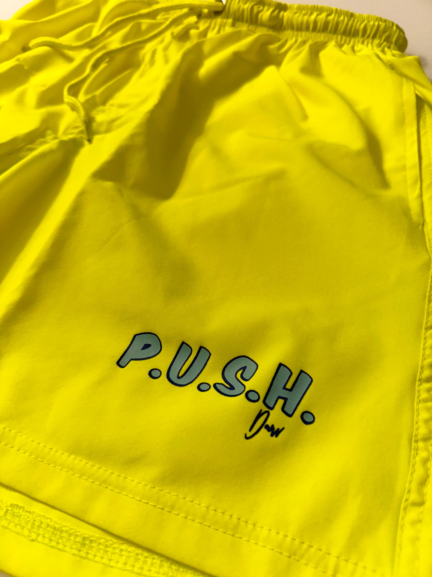 Neon Yellow P.U.S.H Shorts