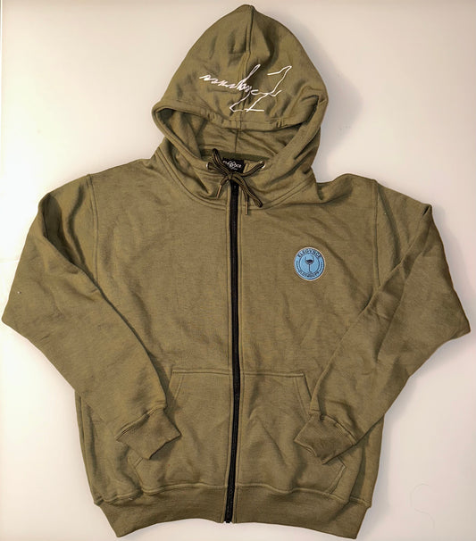 Green Zipper Up Hoodie