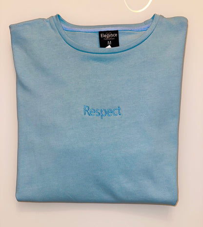 Baby Blue 'Respect' Oversized Tee