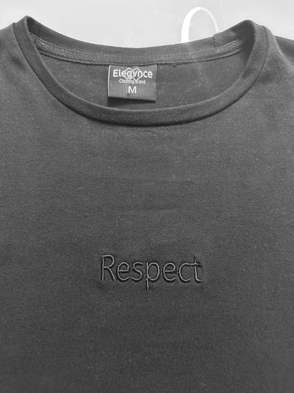 Black 'RESPECT' Oversized Tee