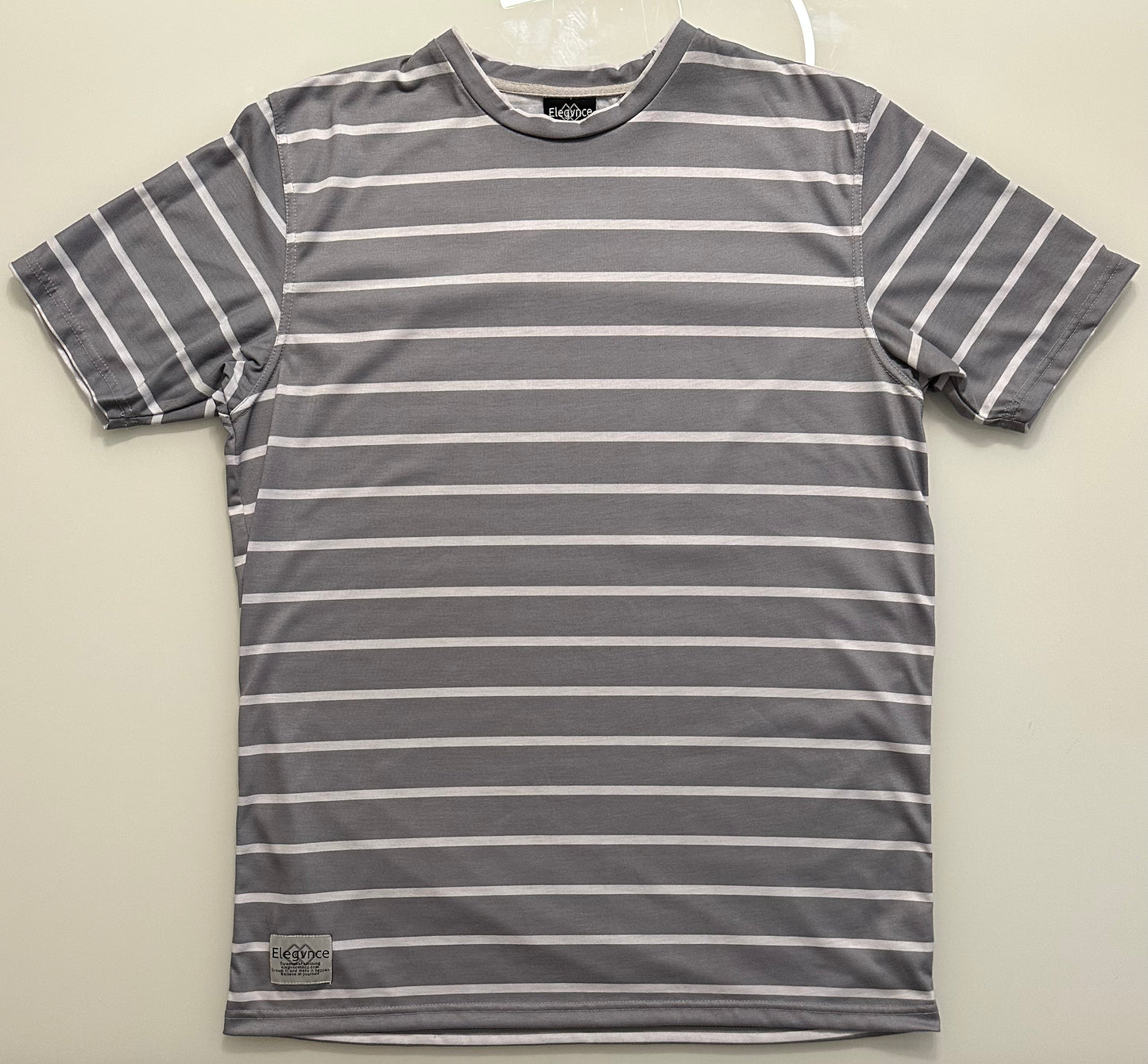 Grey and White Stripe T-Shirt