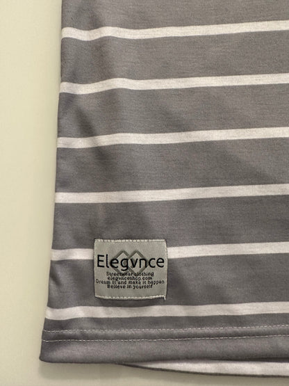 Grey and White Stripe T-Shirt