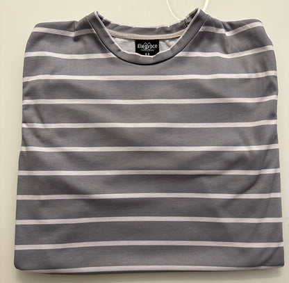 Grey and White Stripe T-Shirt