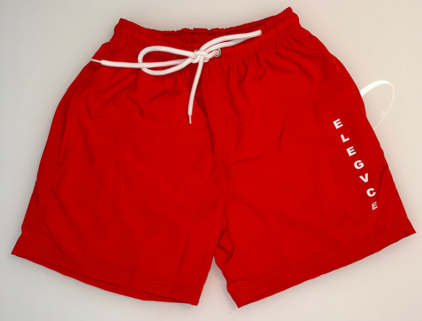 Red 'ELEGVNCE' Shorts