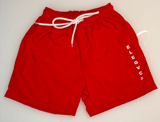 Red 'ELEGVNCE' Shorts