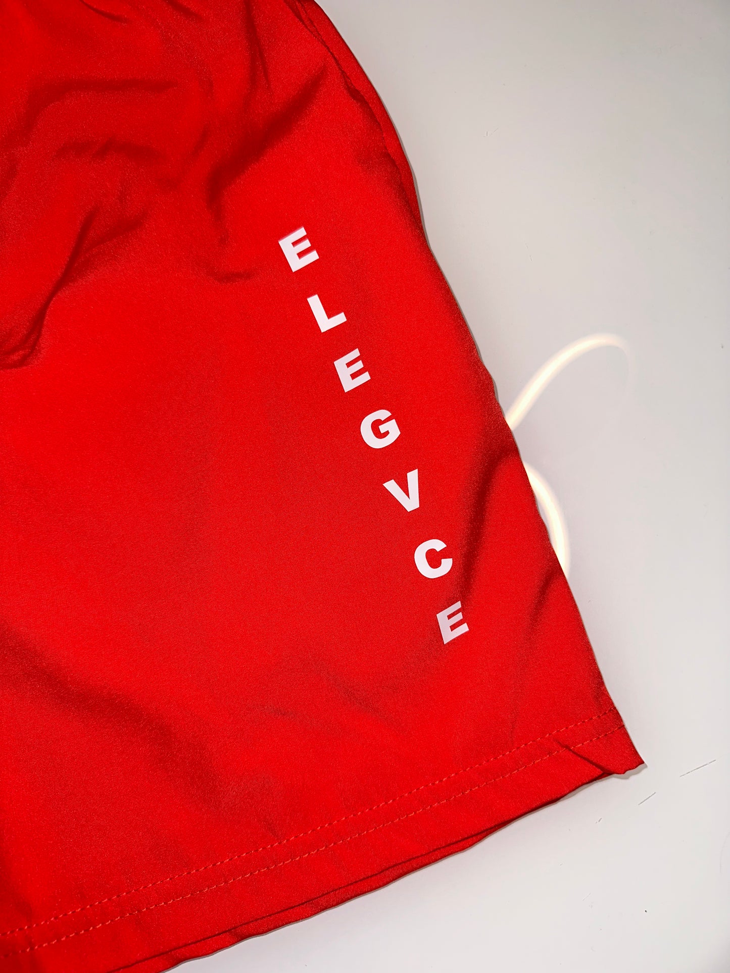 Red 'ELEGVNCE' Shorts