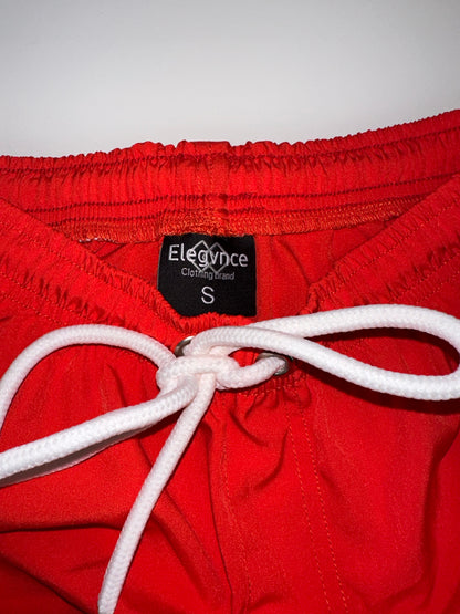 Red 'ELEGVNCE' Shorts