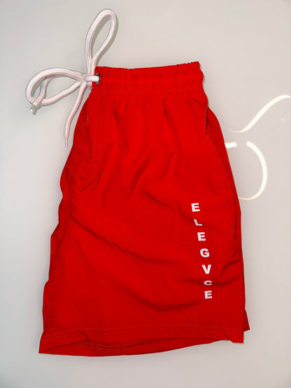 Red 'ELEGVNCE' Shorts