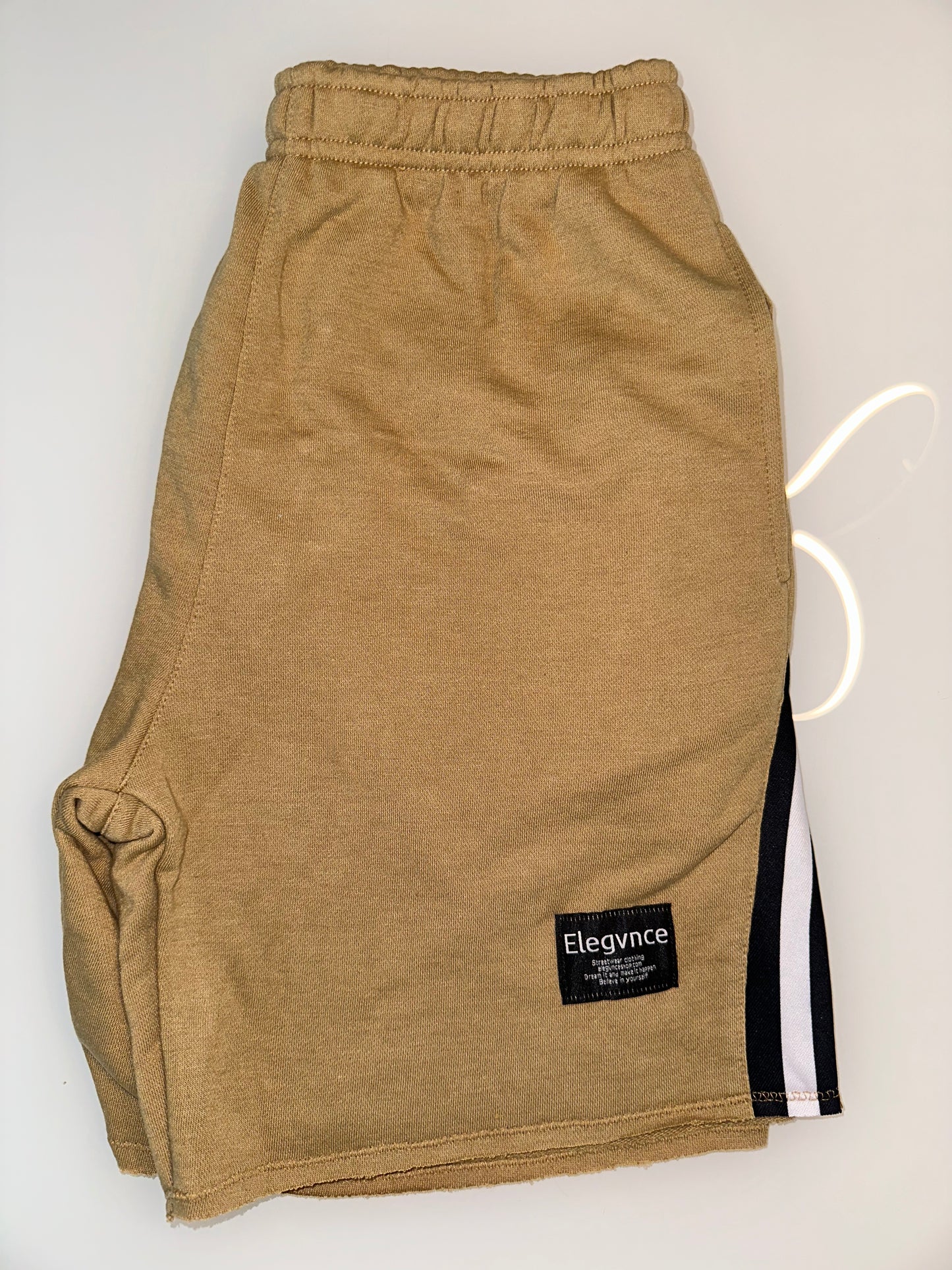 Beige Shorts with Back Stripes