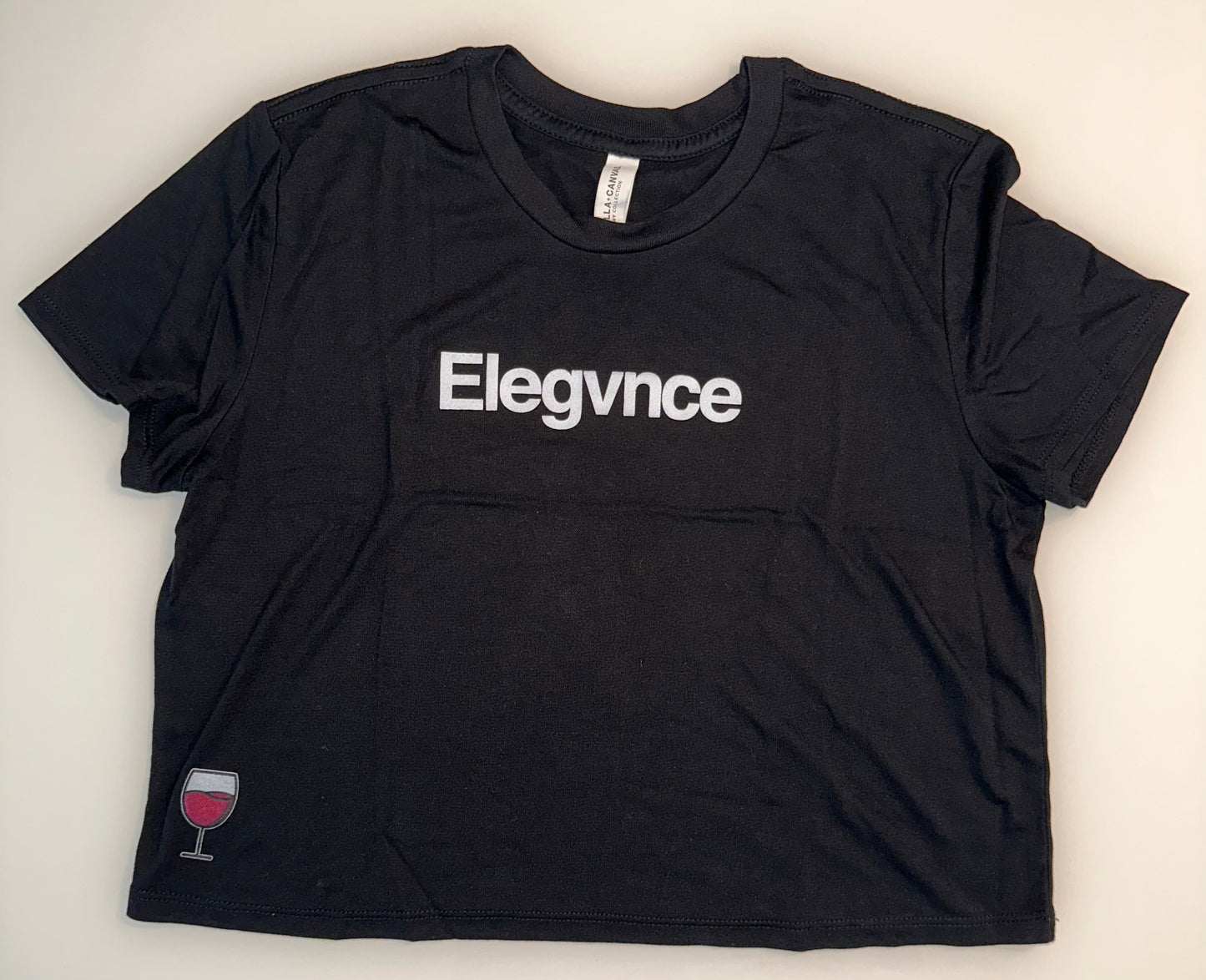 Black 'ELEGVNCE' Crop Top