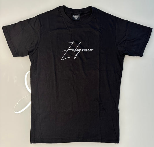 Black Cursive 'ELEGVNCE' T-Shirt