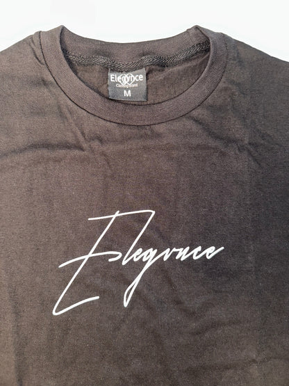 Black Cursive 'ELEGVNCE' T-Shirt