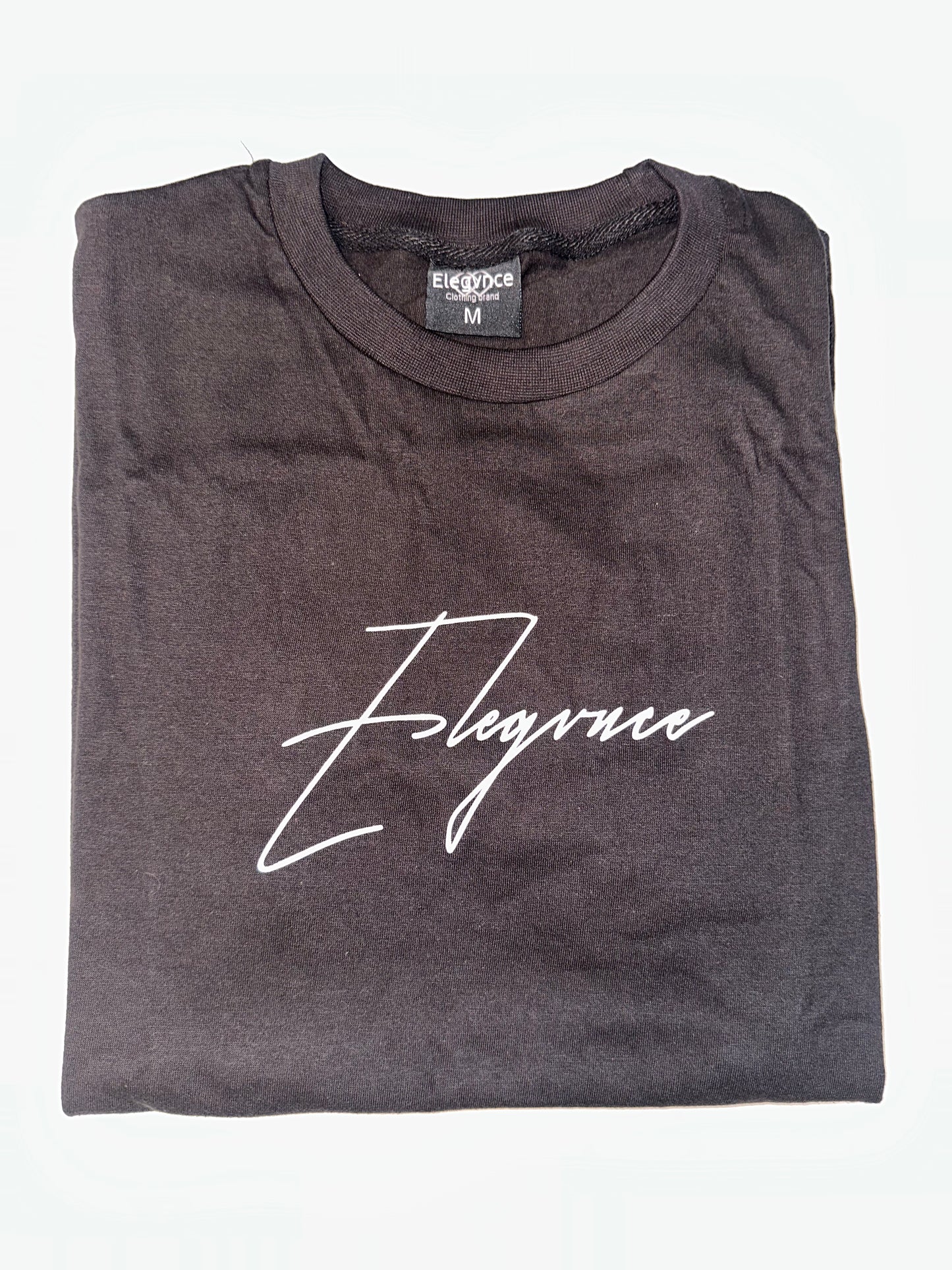 Black Cursive 'ELEGVNCE' T-Shirt