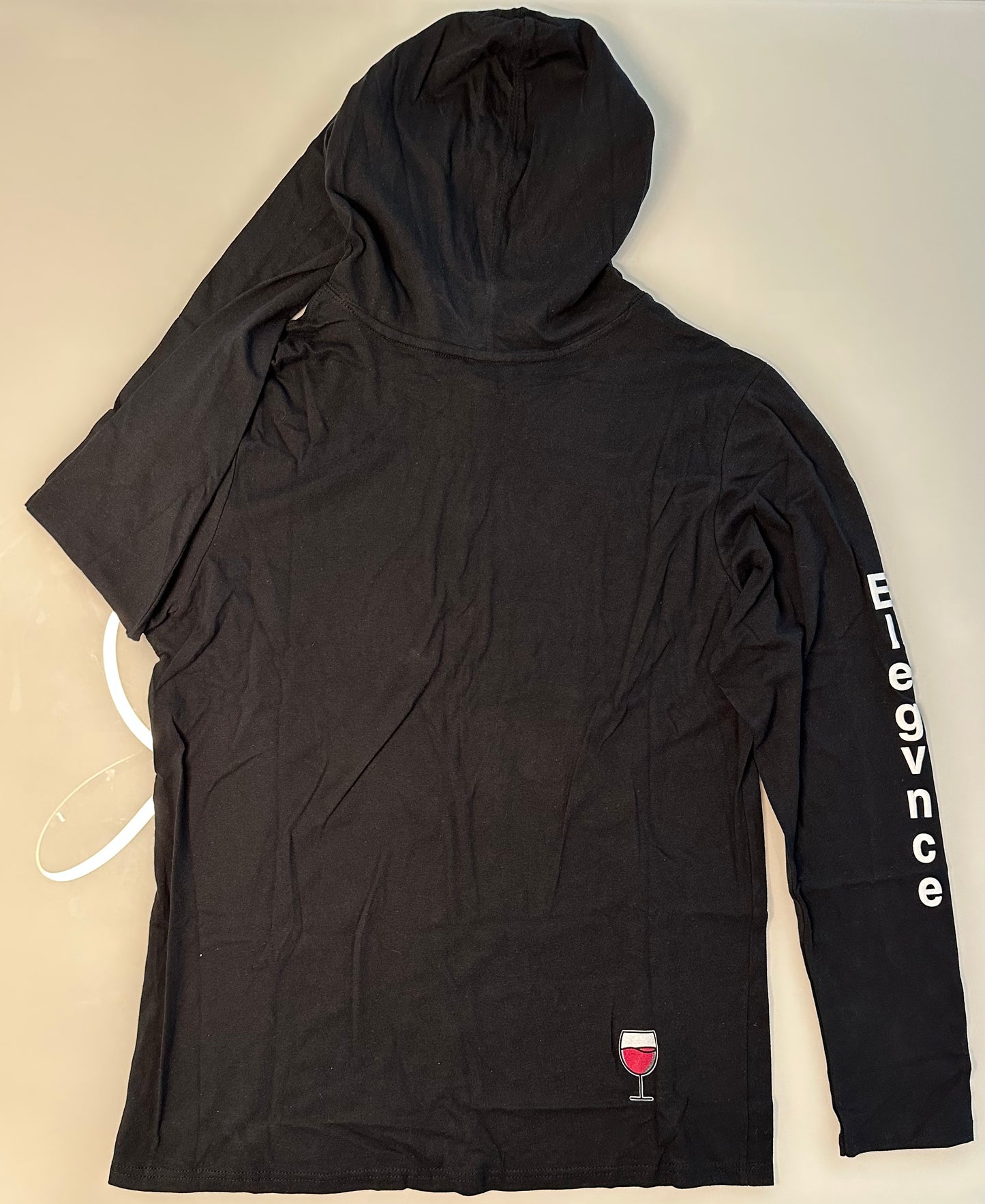 Black Long Sleeve Shirt with Hoodie