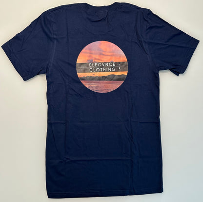 Navy Blue Water Sunset T-Shirt