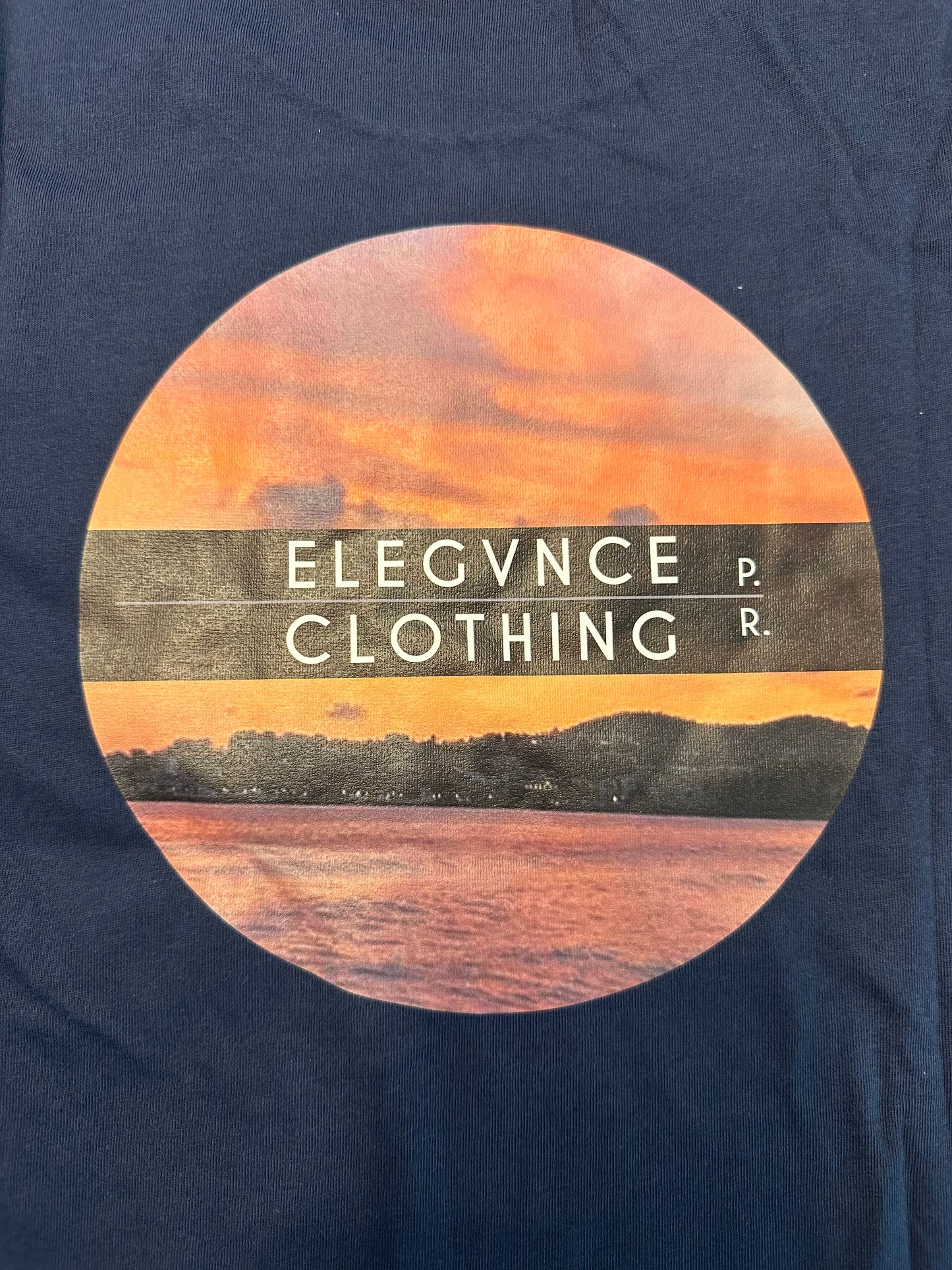 Navy Blue Water Sunset T-Shirt